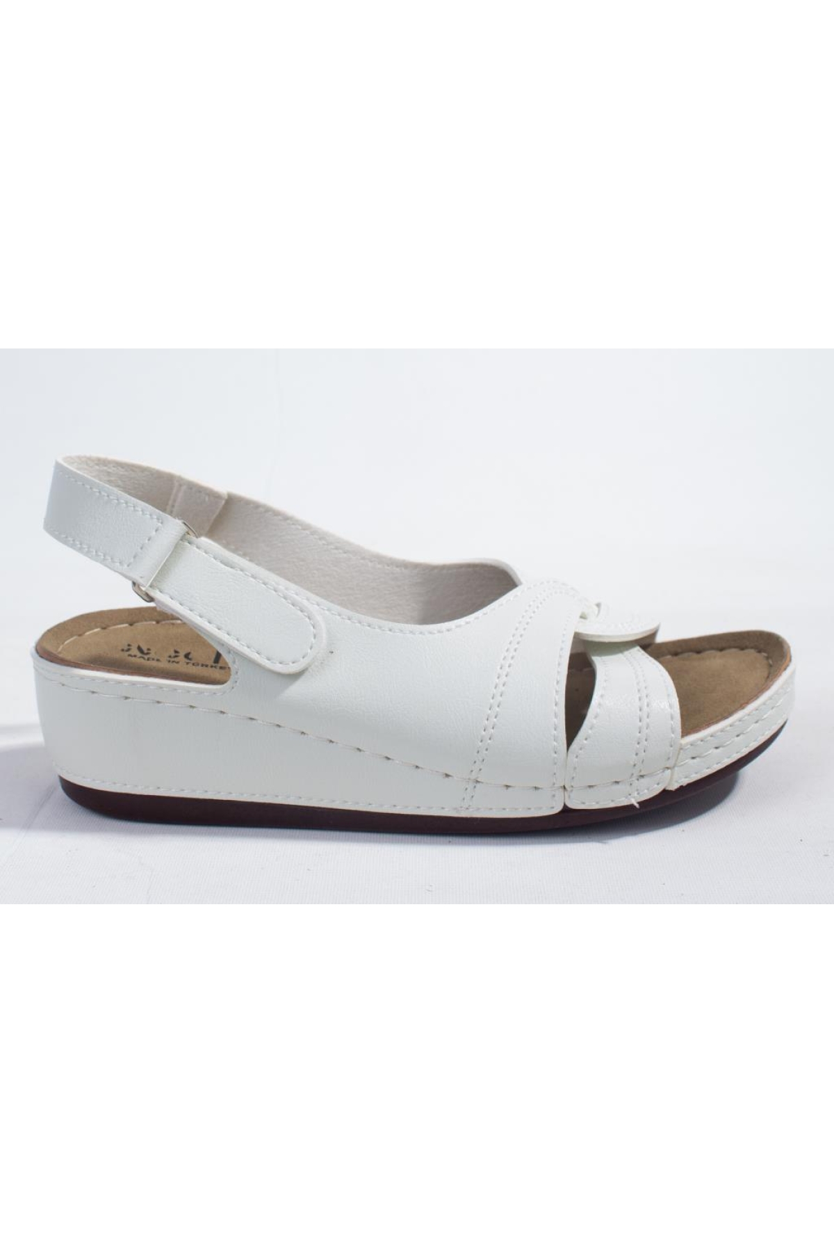 DZA37-1817 Beyaz Günlük Ortopedik Kadın Sandalet - Görsel 3