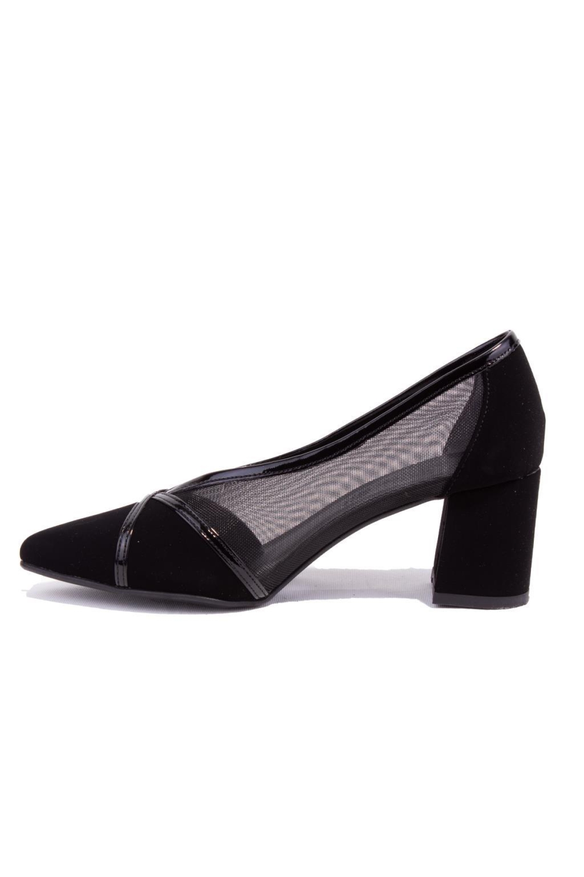 DZA07-2682009 Siyah Süet Klasik Topuklu Kadın Ayakkabı - Görsel 4