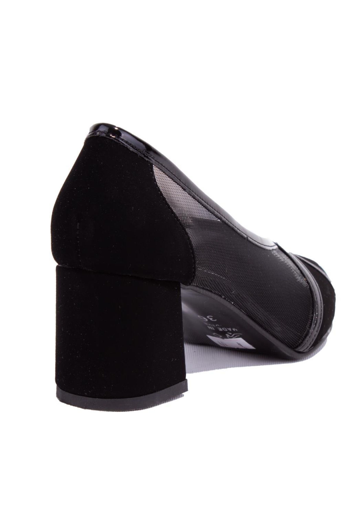 DZA07-2682009 Siyah Süet Klasik Topuklu Kadın Ayakkabı - Görsel 5