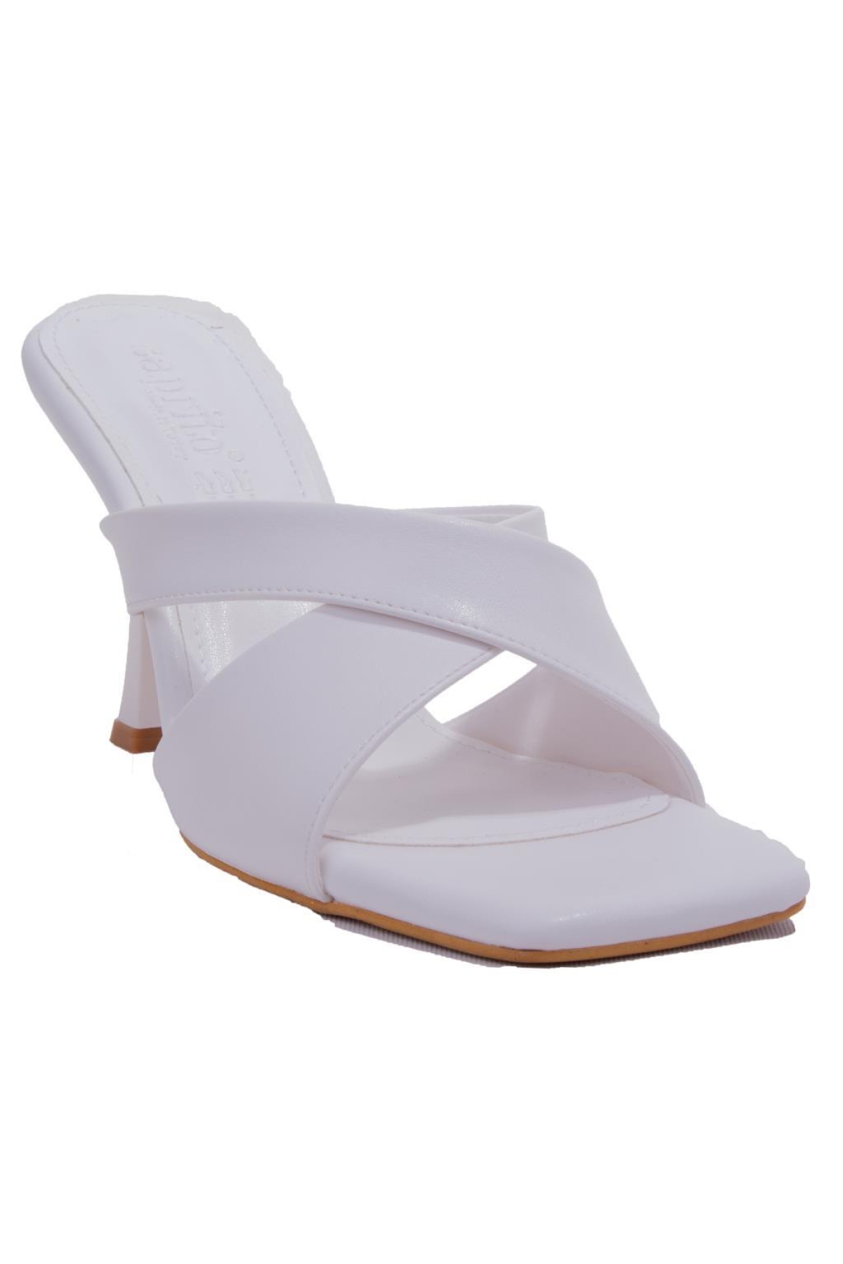DZA07-811330 Beyaz Klasik Topuklu Kadın Terlik - Görsel 2
