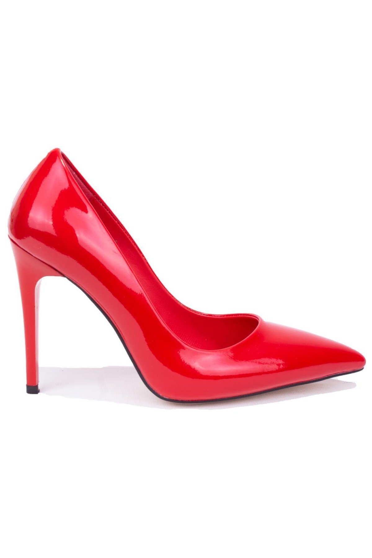 DZA07-388460 Kırmızı Rugan Stiletto Topuklu Kadın Ayakkabı - Görsel 3