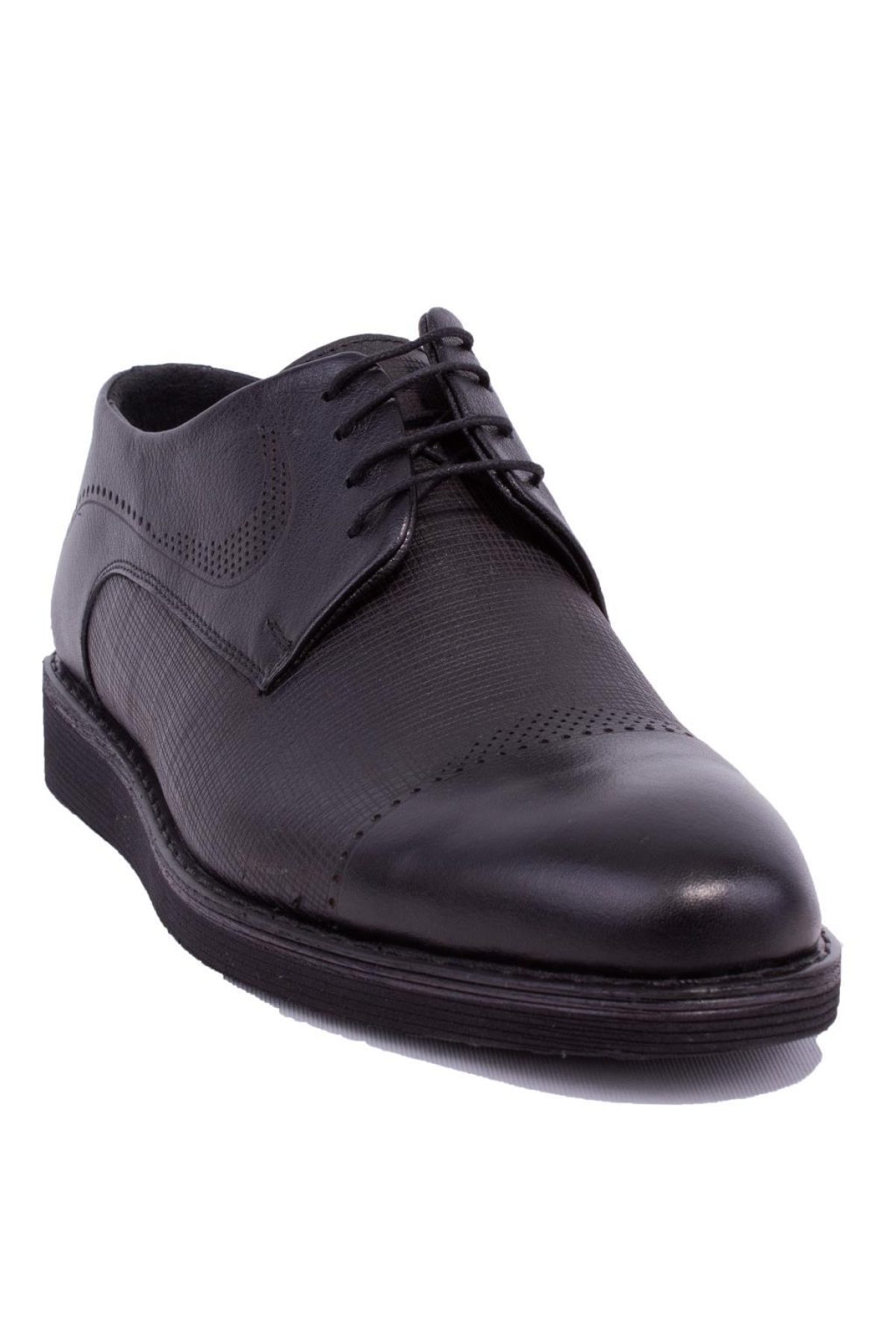 DMA08-858 Siyah Ortopedik Günlük Erkek Deri Ayakkabı - Görsel 2