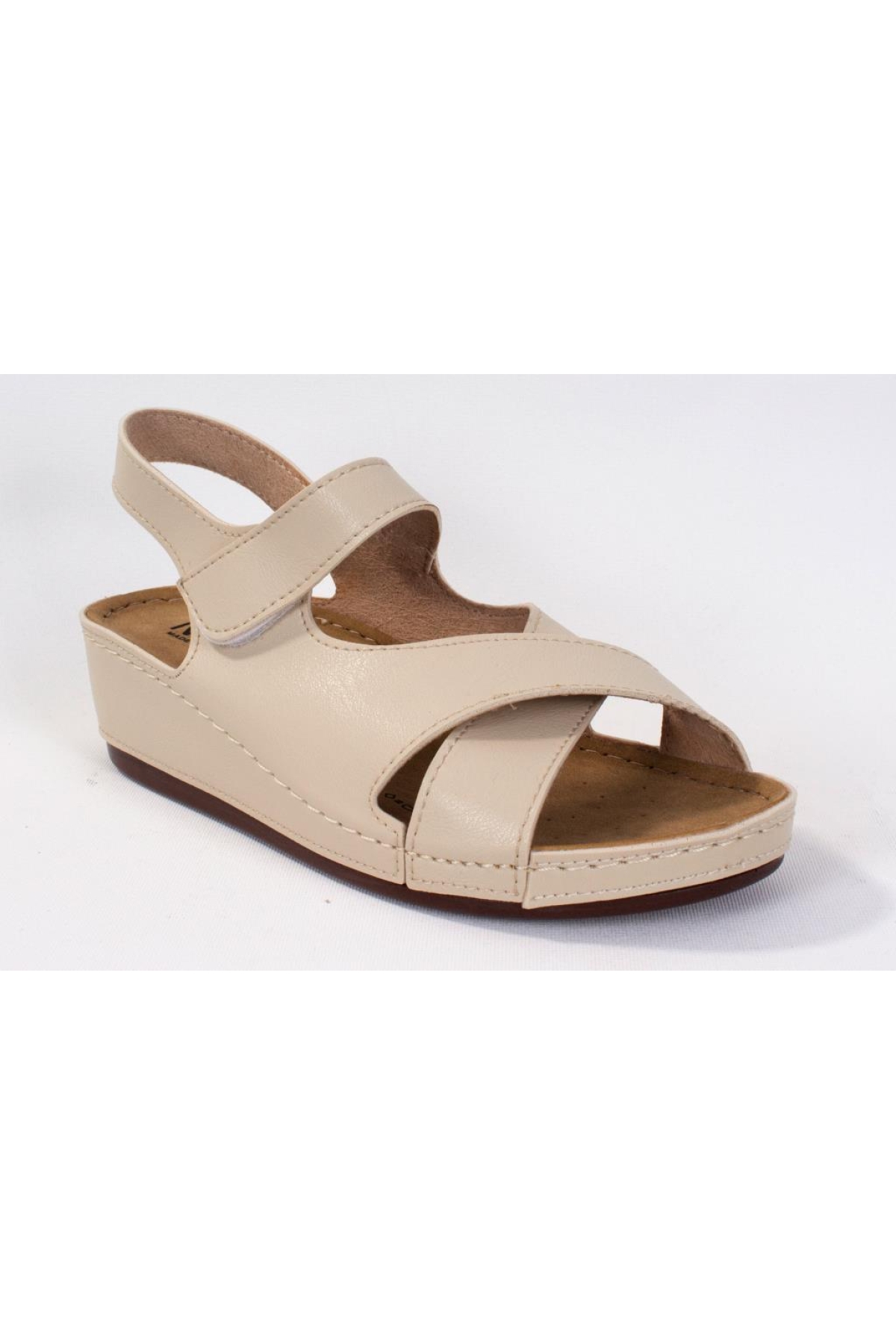 DZA37-1810 Bej Günlük Ortopedik Kadın Sandalet - Görsel 2