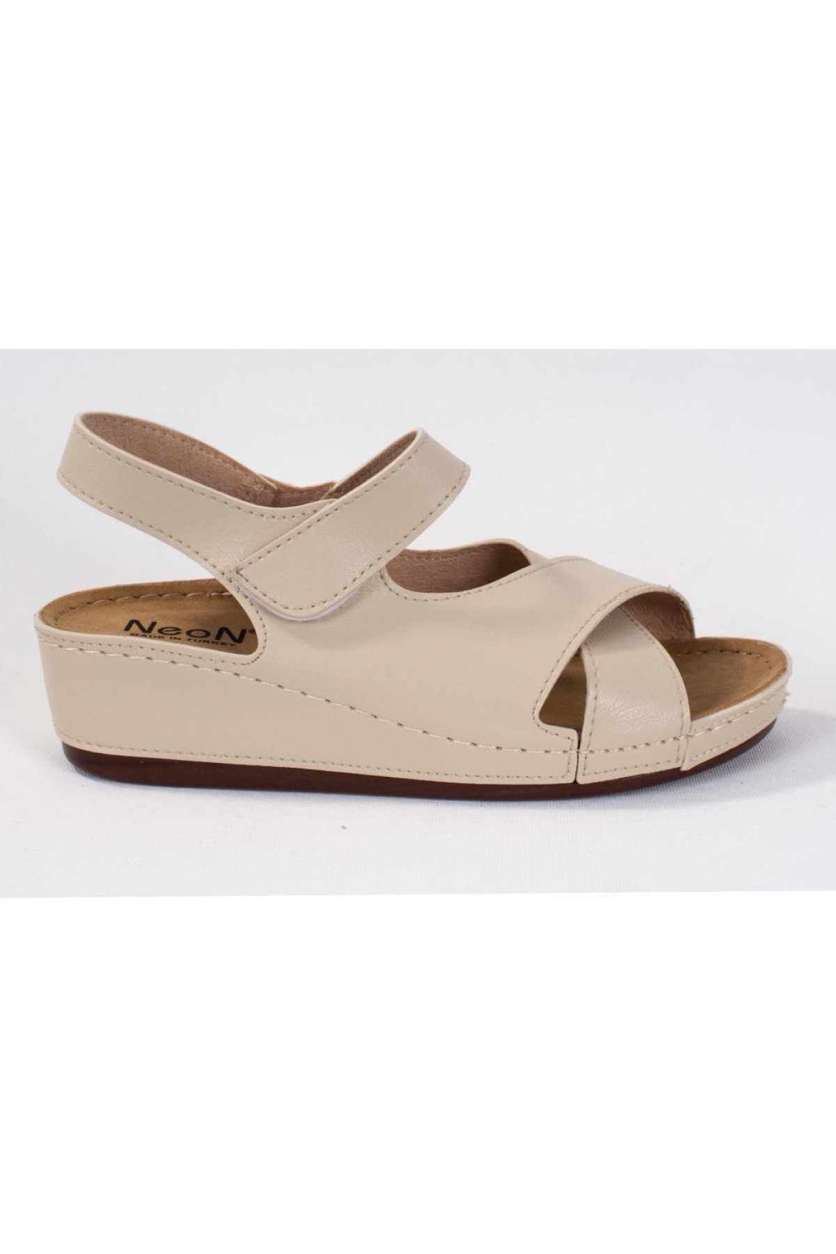 DZA37-1810 Bej Günlük Ortopedik Kadın Sandalet - Görsel 3