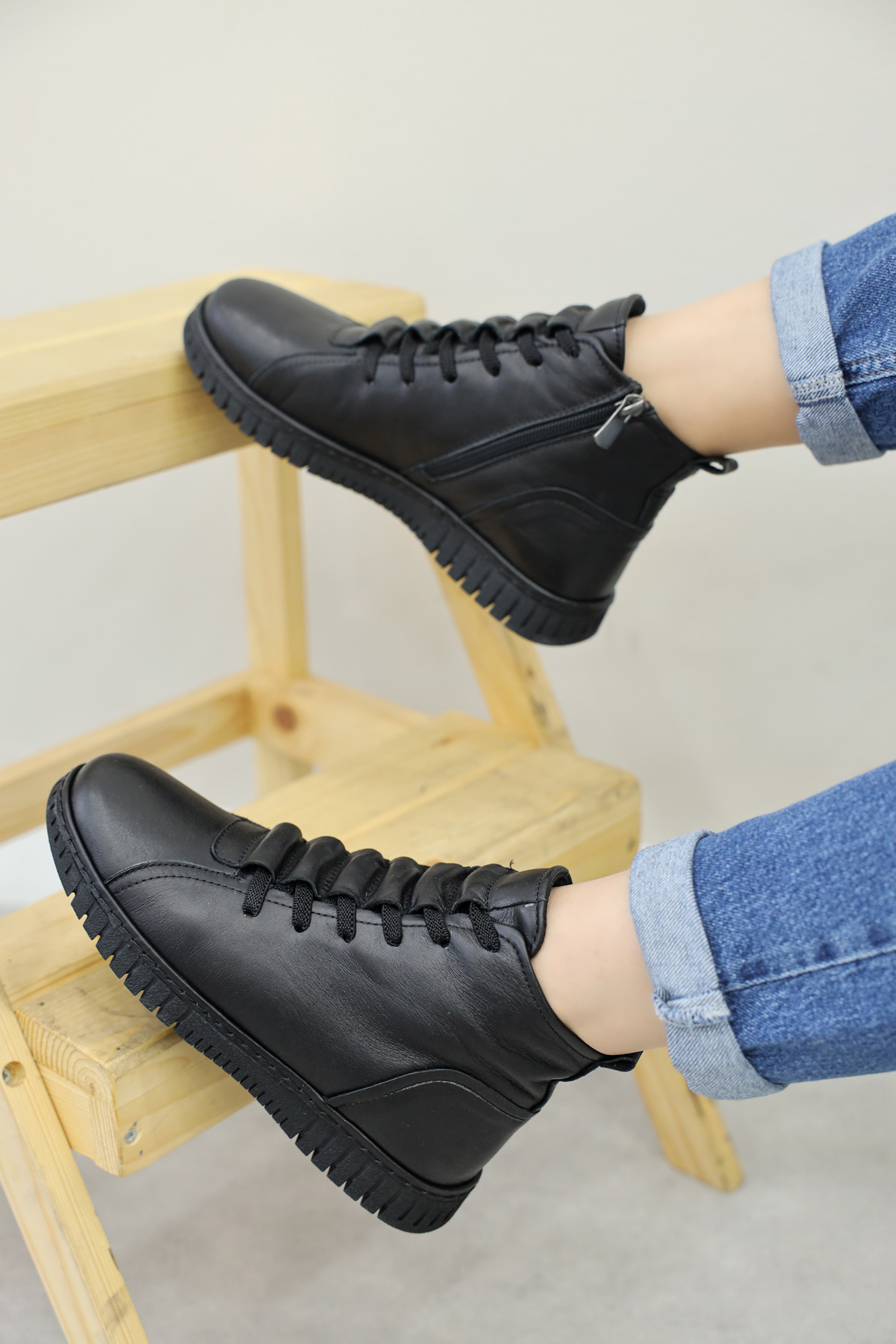 Hakiki Deri Kadın Klasik Bot 757SZA23662 - Görsel 2