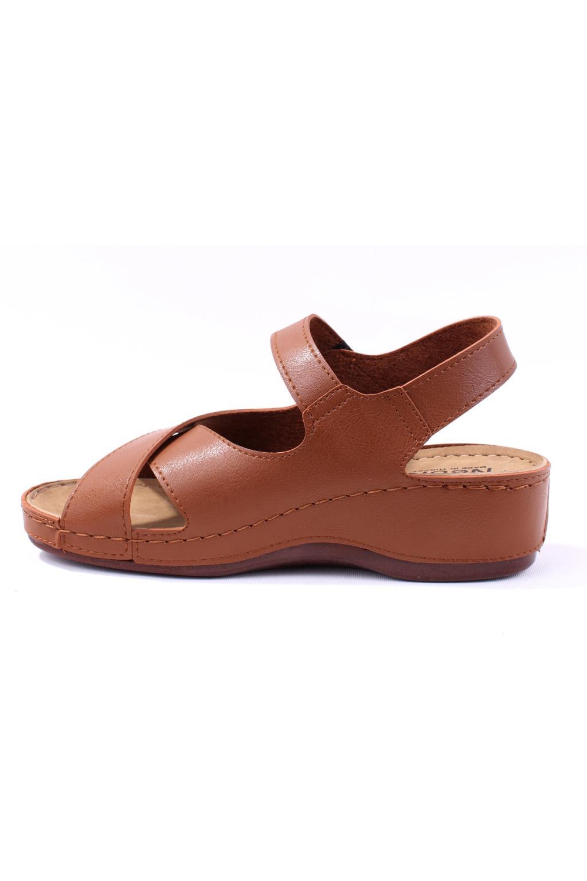 DZA37-1810 Taba Günlük Ortopedik Kadın Sandalet - Görsel 4