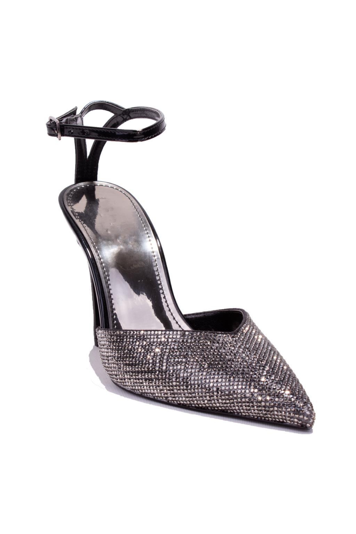 DZA07-1240870 Siyah Rugan Taşlı Abiye Topuklu Kadın Ayakkabı - Görsel 2