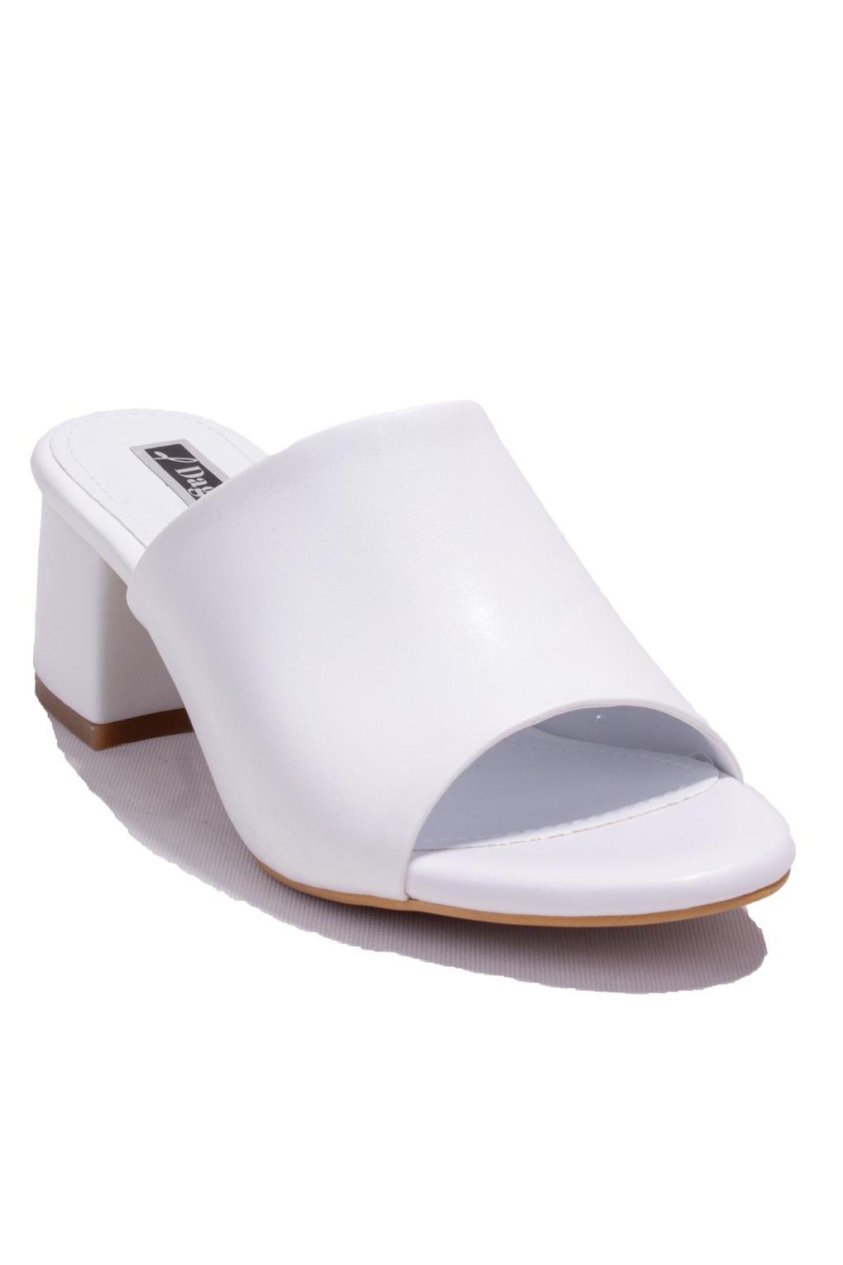 DZA07-811304 Beyaz Klasik Topuklu Kadın Terlik - Görsel 2