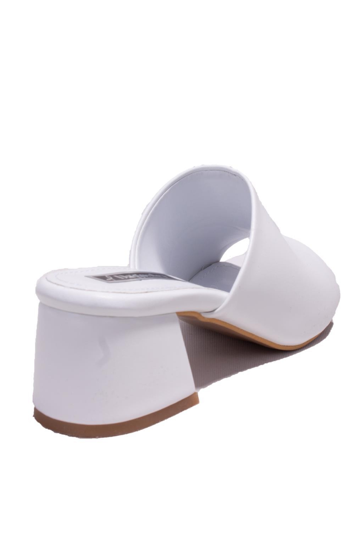 DZA07-811304 Beyaz Klasik Topuklu Kadın Terlik - Görsel 5