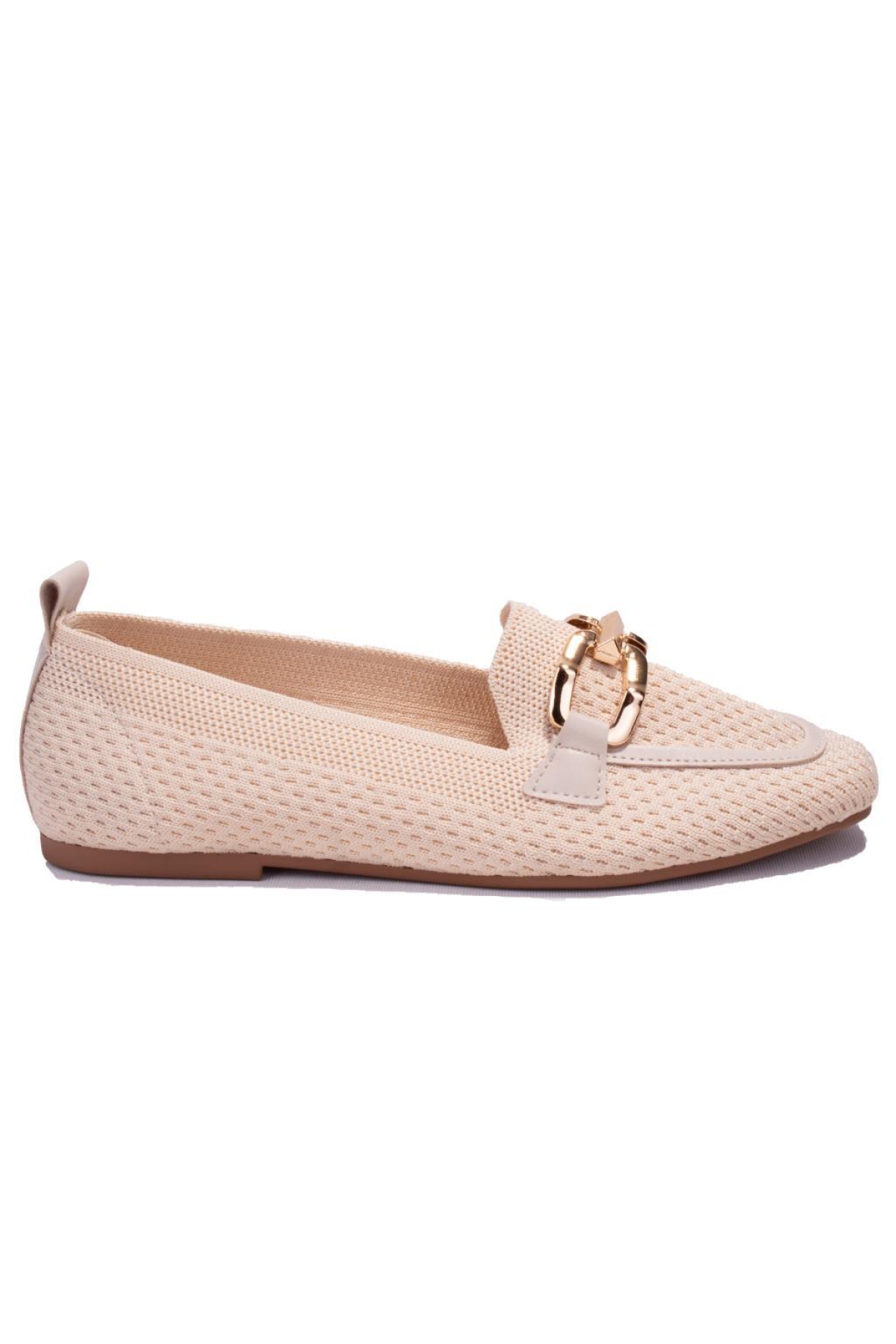 DZA07-1181117 Bej Triko Günlük Babet Kadın Ayakkabı - Görsel 3