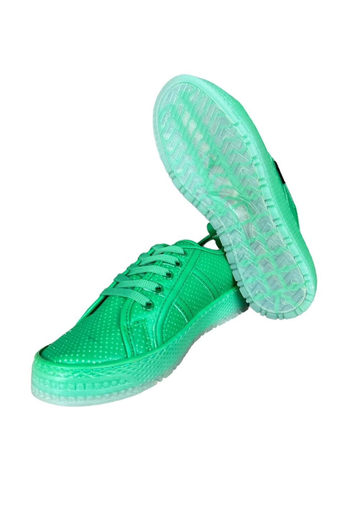 Bağcıklı Kadın Spor Ayakkabı Yeşil - Görsel 6