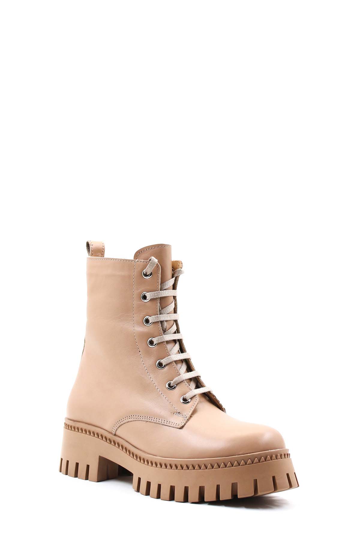 Hakiki Deri Kürklü Kadın Kalın Taban Bot 010KZA8370 - Görsel 4