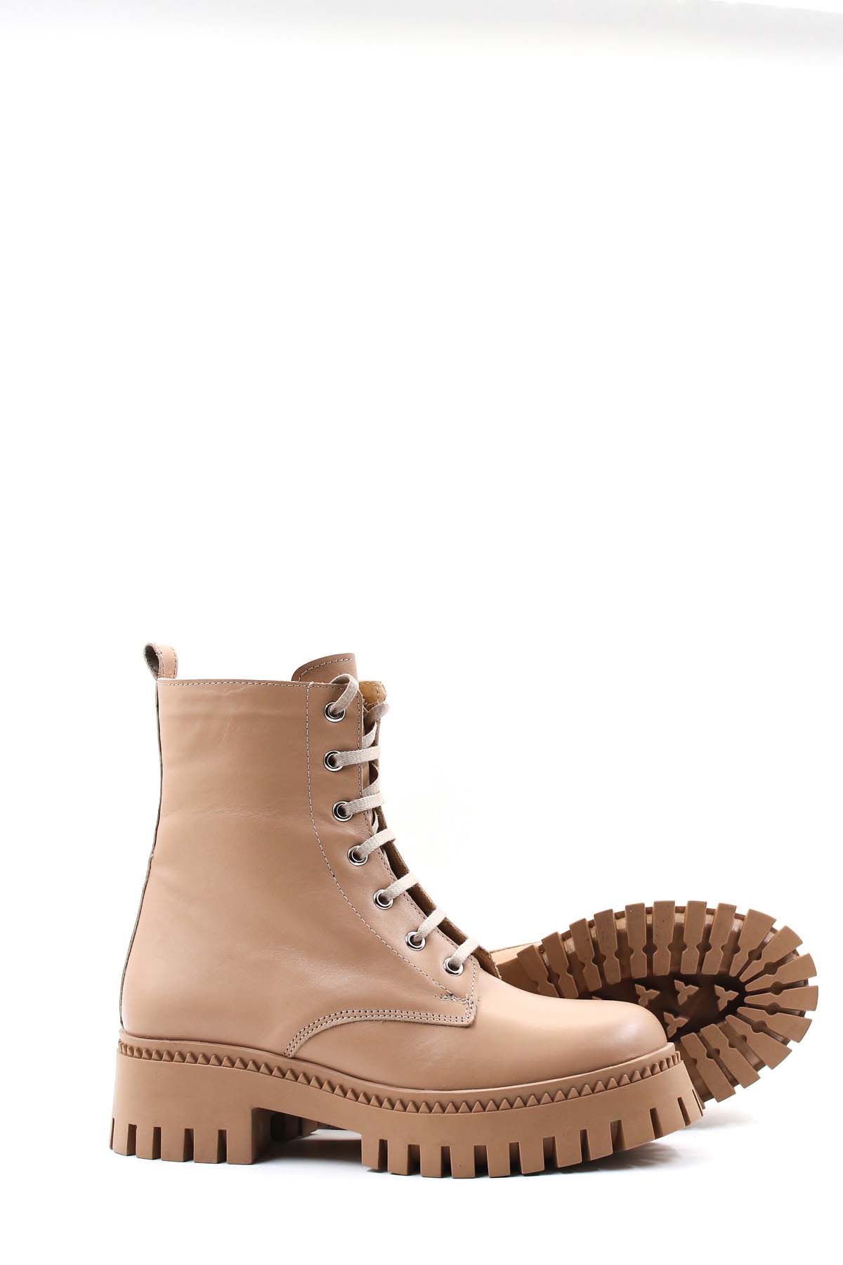 Hakiki Deri Kürklü Kadın Kalın Taban Bot 010KZA8370 - Görsel 5