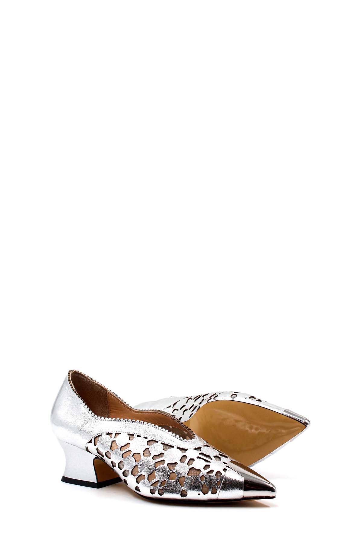 Hakiki Deri Kadın Kalın Topuklu Ayakkabı 064ZA366 - Görsel 4