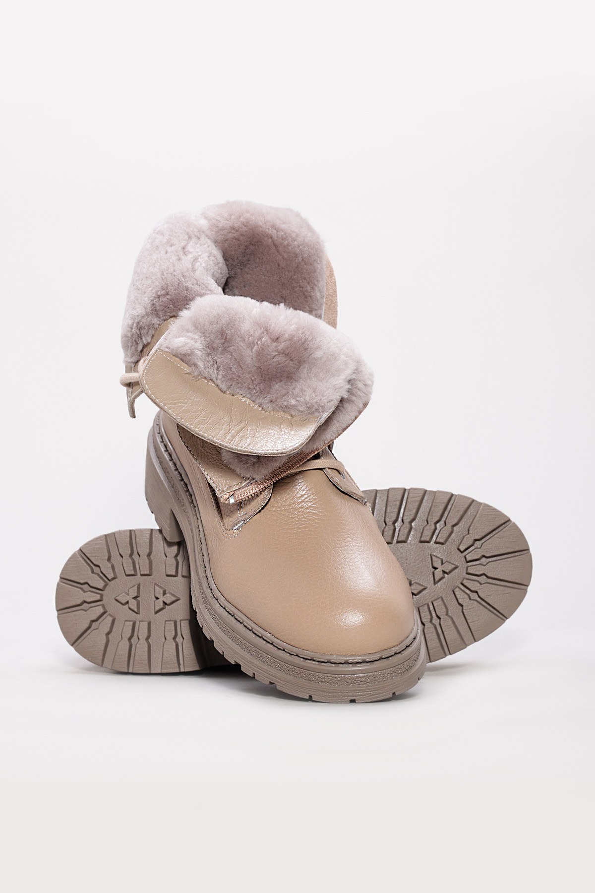 Hakiki Deri Kürklü Kadın Kalın Taban Bot 257KZA621 - Görsel 5