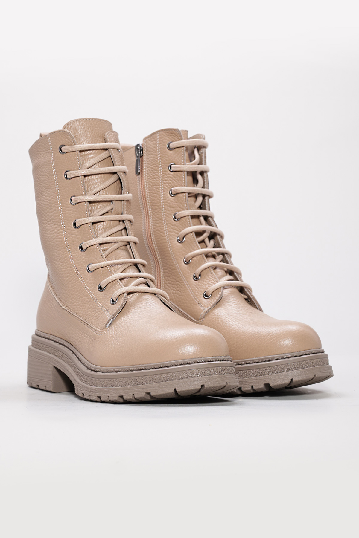 Hakiki Deri Kürklü Kadın Kalın Taban Bot 257KZA621 - Görsel 6