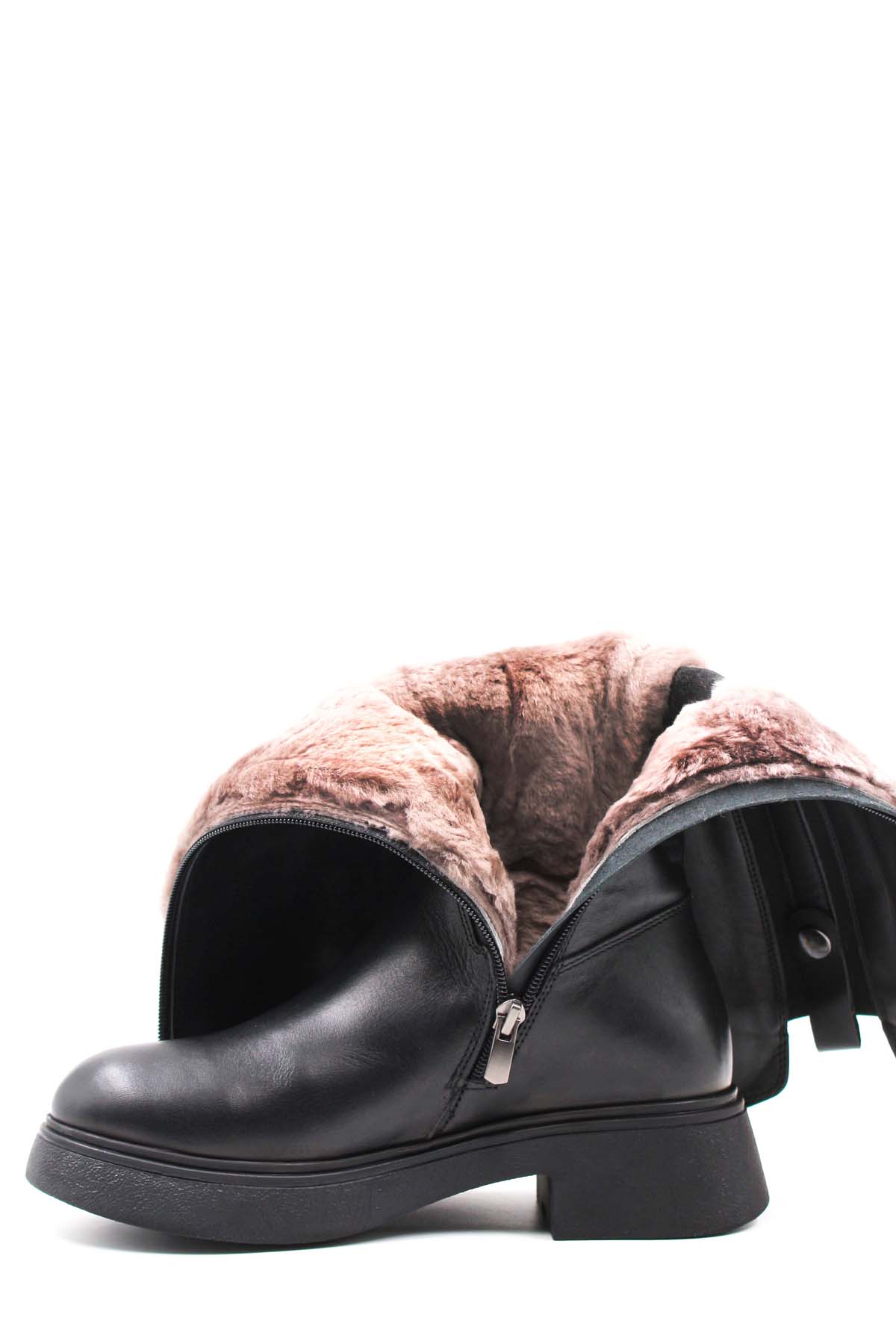 Hakiki Deri Kürklü Kadın Klasik Çizme 124KZA2314 - Görsel 5