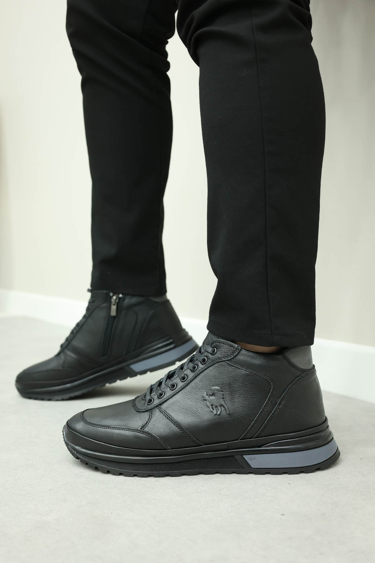 Hakiki Deri Kürklü Erkek Casual Bot 856KMA3292 - Görsel 2