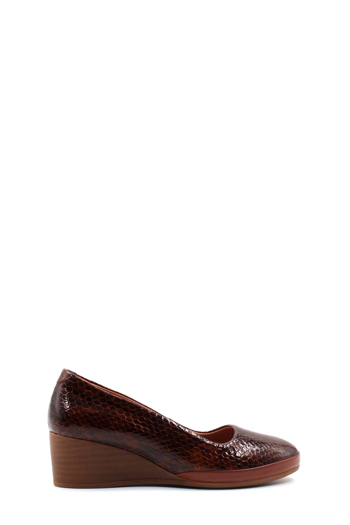 Hakiki Deri Kadın Dolgu Topuk Ayakkabı 411ZA291 - Görsel 3