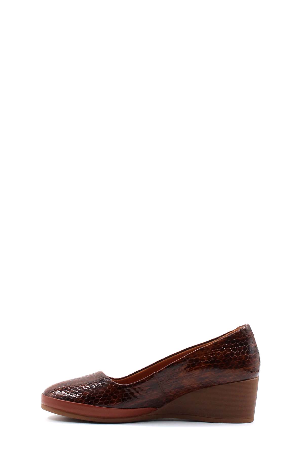 Hakiki Deri Kadın Dolgu Topuk Ayakkabı 411ZA291 - Görsel 4