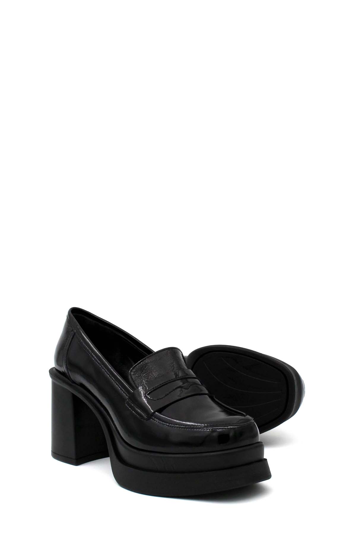 Hakiki Deri Kadın Kalın Topuklu Ayakkabı 281ZA2405 - Görsel 4