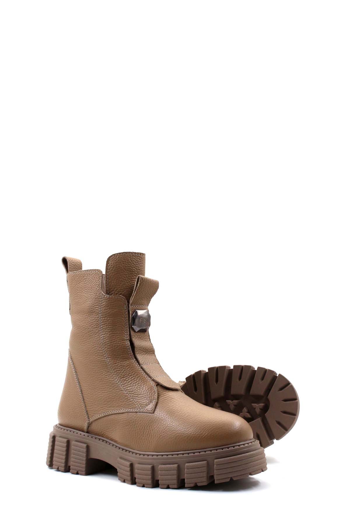 Hakiki Deri Kürklü Kadın Klasik Bot 710KZA6005 - Görsel 5