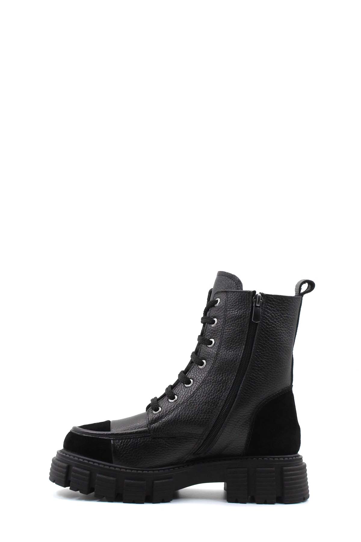 Hakiki Deri Kürklü Kadın Kalın Taban Bot 010KZA8653 - Görsel 3