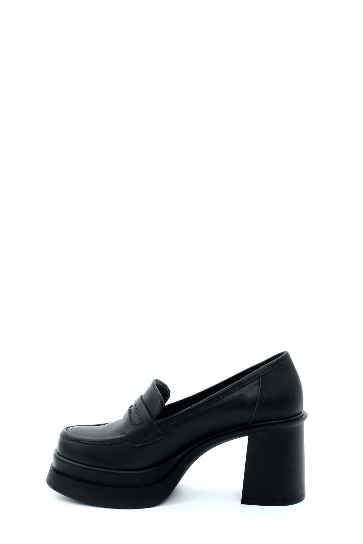 Hakiki Deri Kadın Kalın Topuklu Ayakkabı 281ZA2405 - Görsel 4