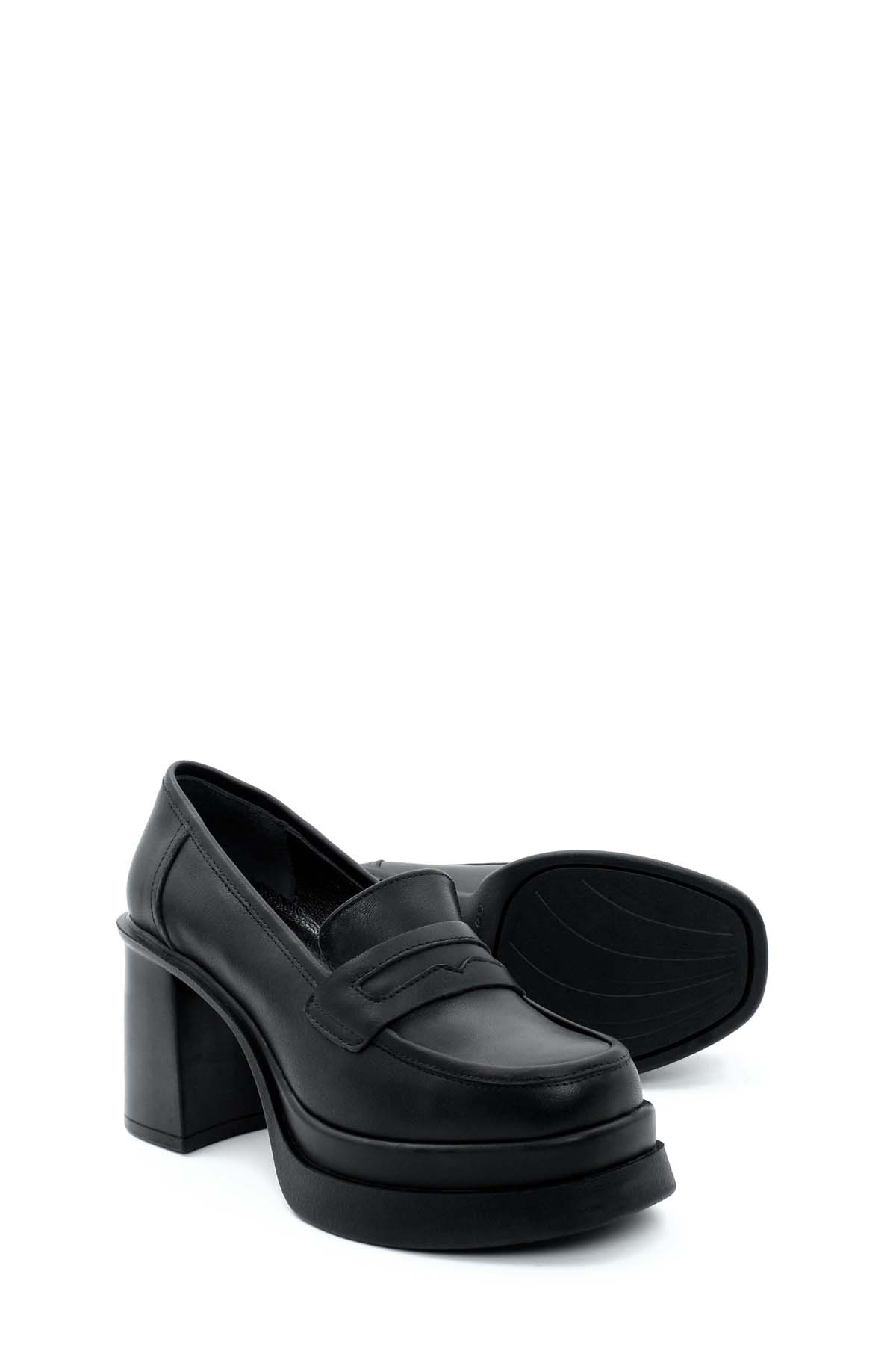 Hakiki Deri Kadın Kalın Topuklu Ayakkabı 281ZA2405 - Görsel 5