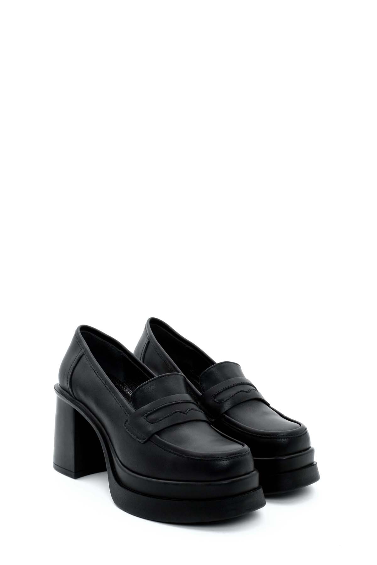 Hakiki Deri Kadın Kalın Topuklu Ayakkabı 281ZA2405 - Görsel 6