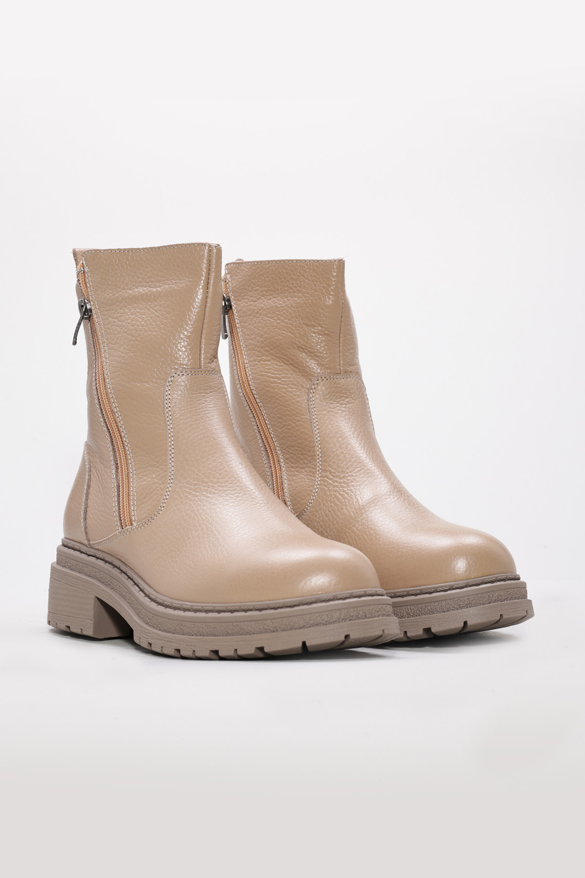 Hakiki Deri Kürklü Kadın Kalın Taban Bot 257KZA623 - Görsel 6