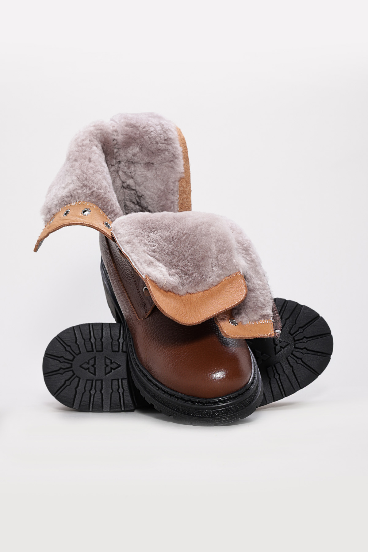 Hakiki Deri Kürklü Kadın Kalın Taban Bot 257KZA621 - Görsel 4