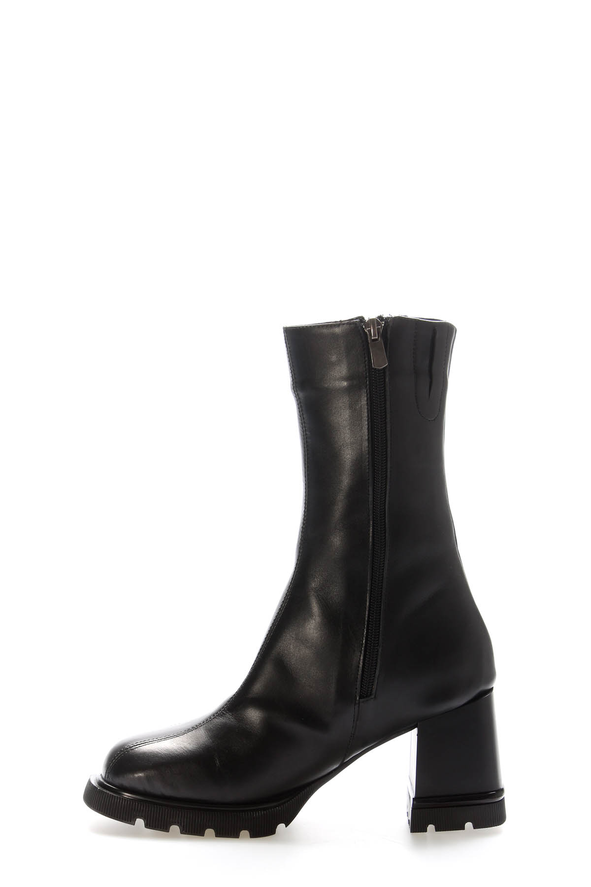 Hakiki Deri Kürklü Kadın Kalın Topuklu Bot 212KZA444 - Görsel 3