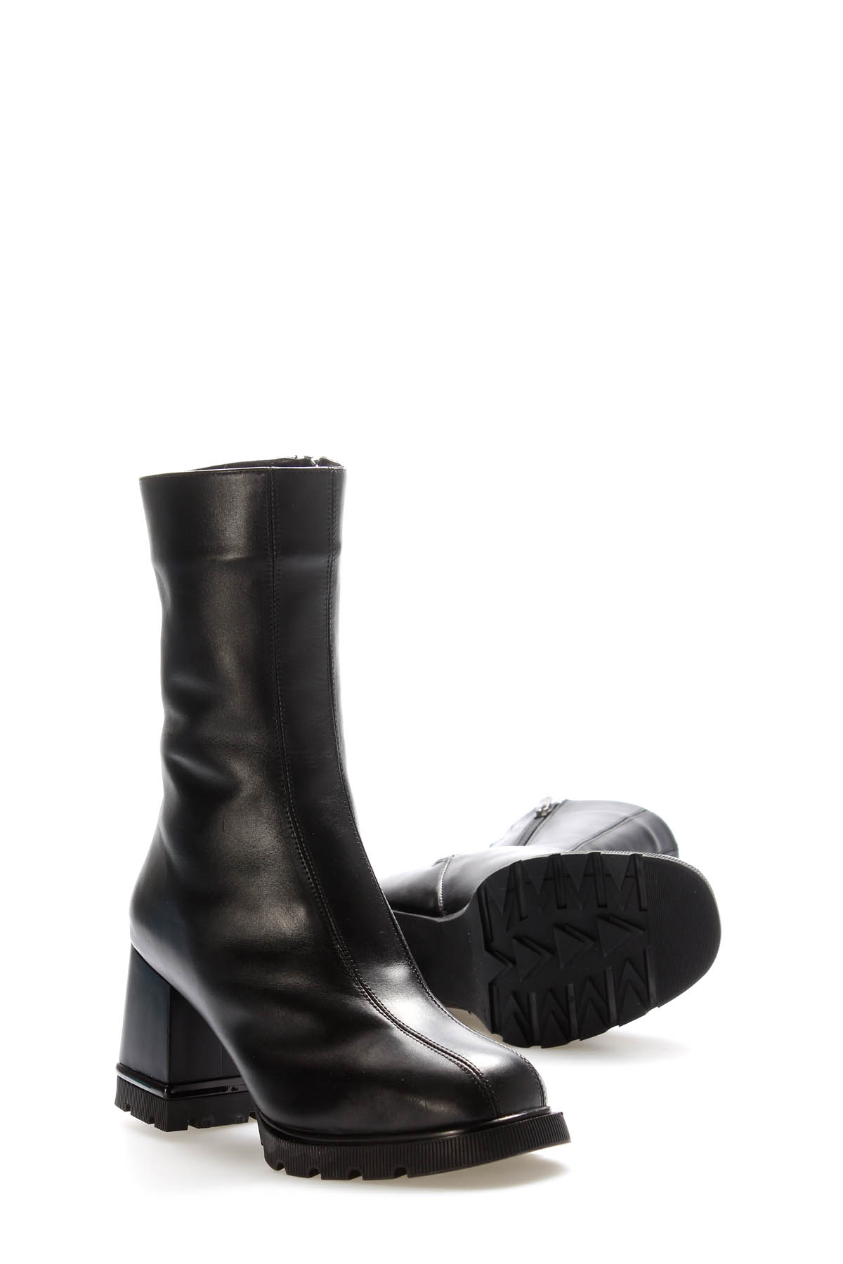 Hakiki Deri Kürklü Kadın Kalın Topuklu Bot 212KZA444 - Görsel 4