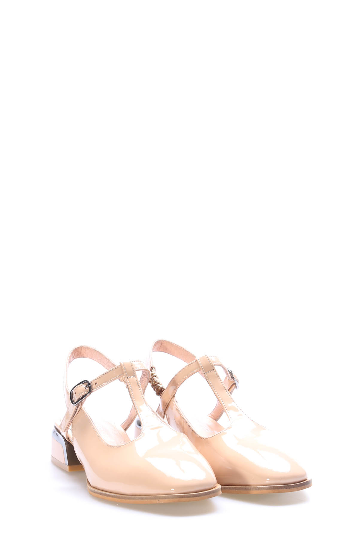 Hakiki Deri Kadın Kısa Topuklu Ayakkabı 064ZA112 - Görsel 6