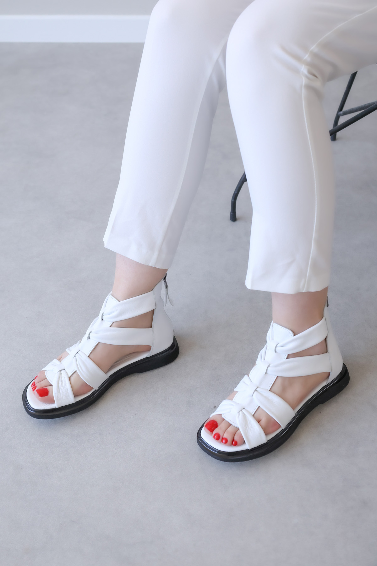 Hakiki Deri Kadın Klasik Sandalet 124ZA116 - Görsel 2