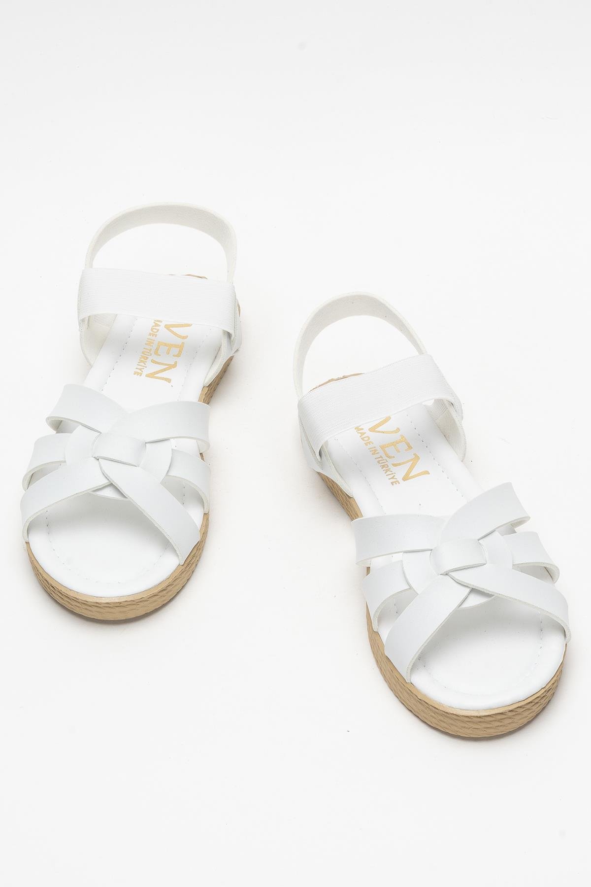 Günlük Şık Rahat Kadın Sandalet BEYAZ - Görsel 6
