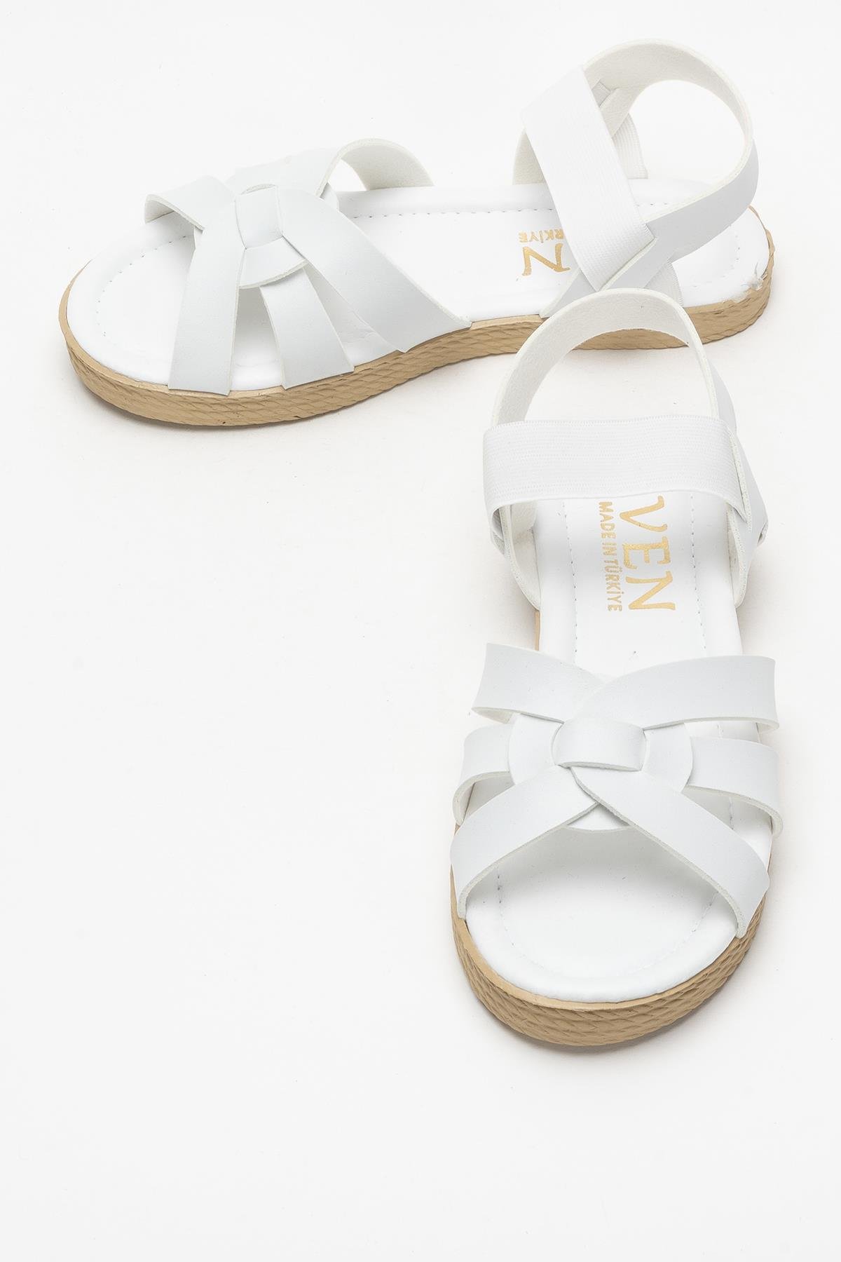 Günlük Şık Rahat Kadın Sandalet BEYAZ - Görsel 7