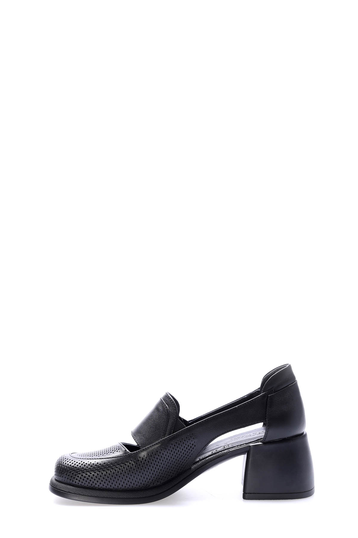 Hakiki Deri Kadın Kalın Topuklu Ayakkabı 217ZA758-02 - Görsel 4