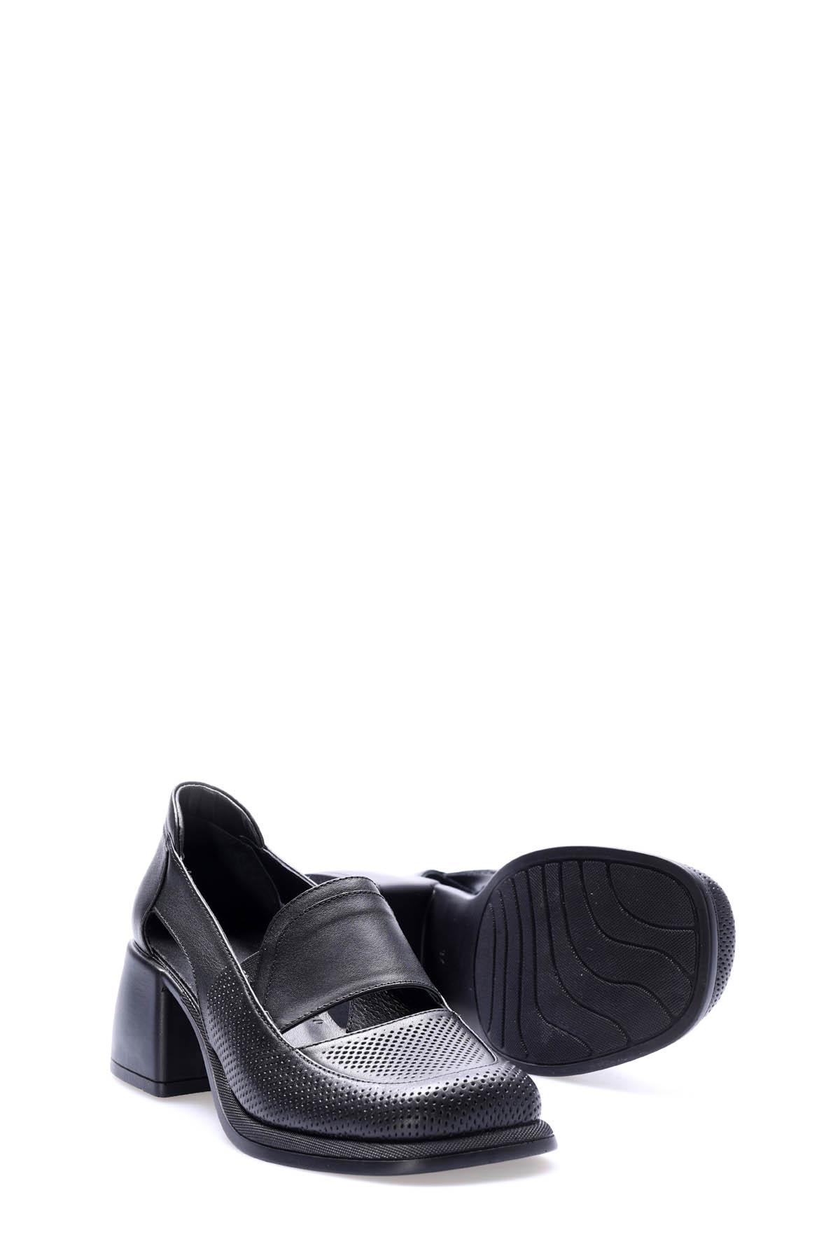 Hakiki Deri Kadın Kalın Topuklu Ayakkabı 217ZA758-02 - Görsel 5