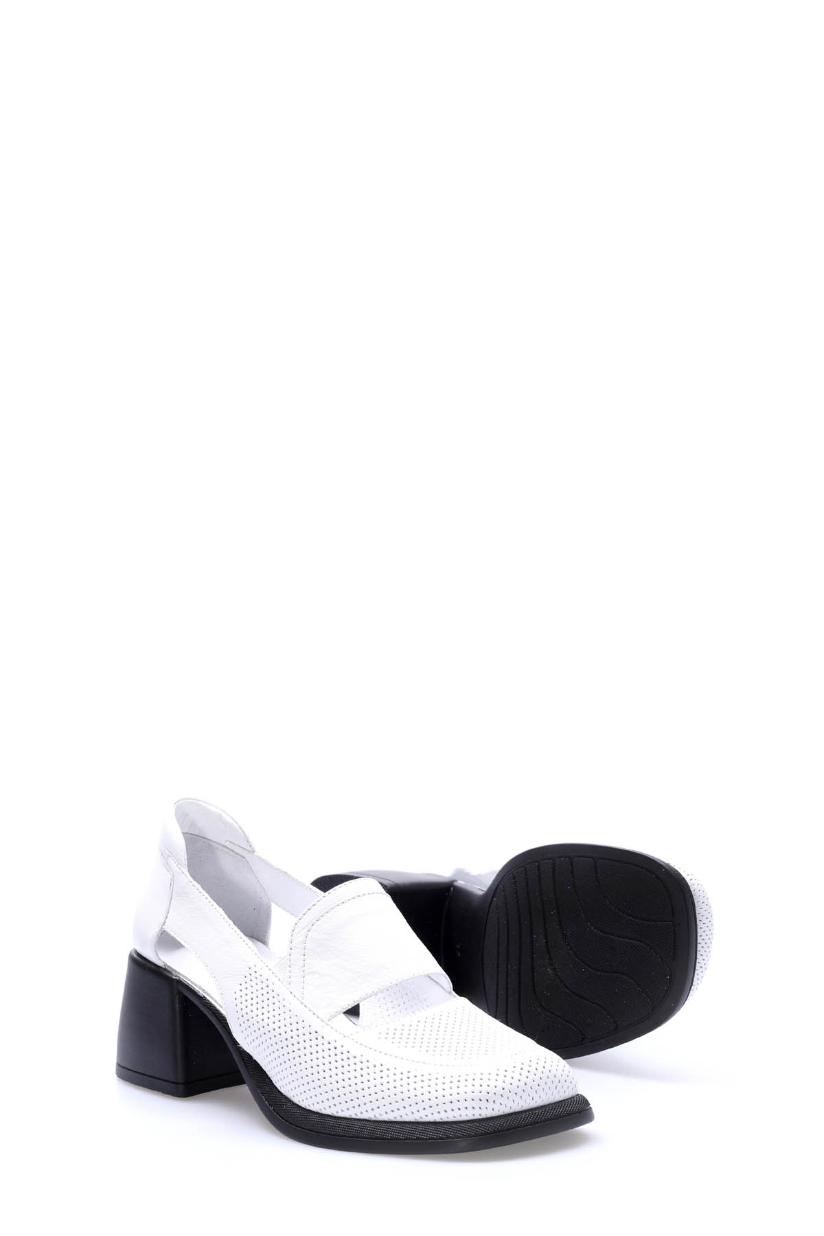 Hakiki Deri Kadın Kalın Topuklu Ayakkabı 217ZA758-02 - Görsel 5