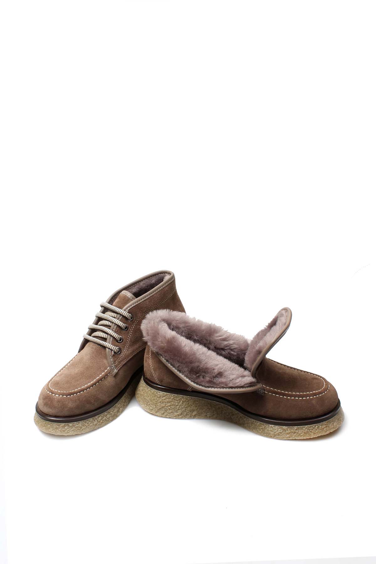 Hakiki Deri Kürklü Kadın Kalın Taban Bot 217KZA510 - Görsel 6