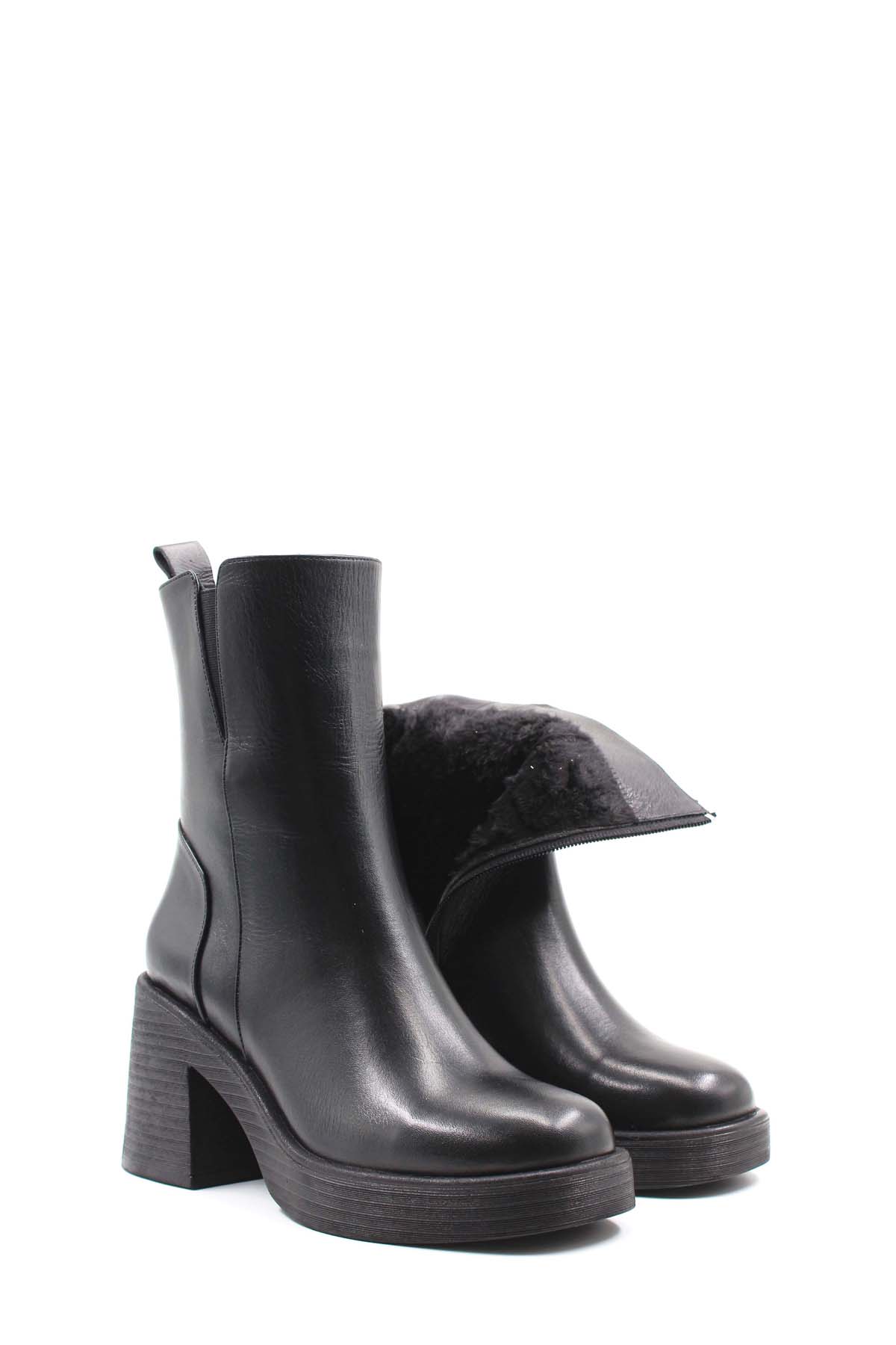 Hakiki Deri Kadın Klasik Bot 217SZA0657-03 - Görsel 5