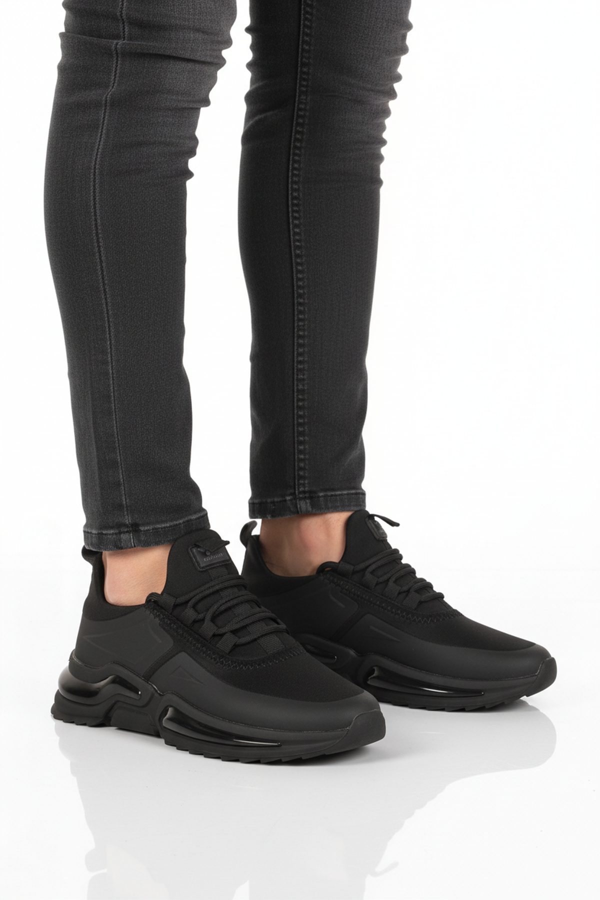 Siyah Bağcıklı Hafif Esnek Erkek Spor Ayakkabı Than 836 M - Görsel 2