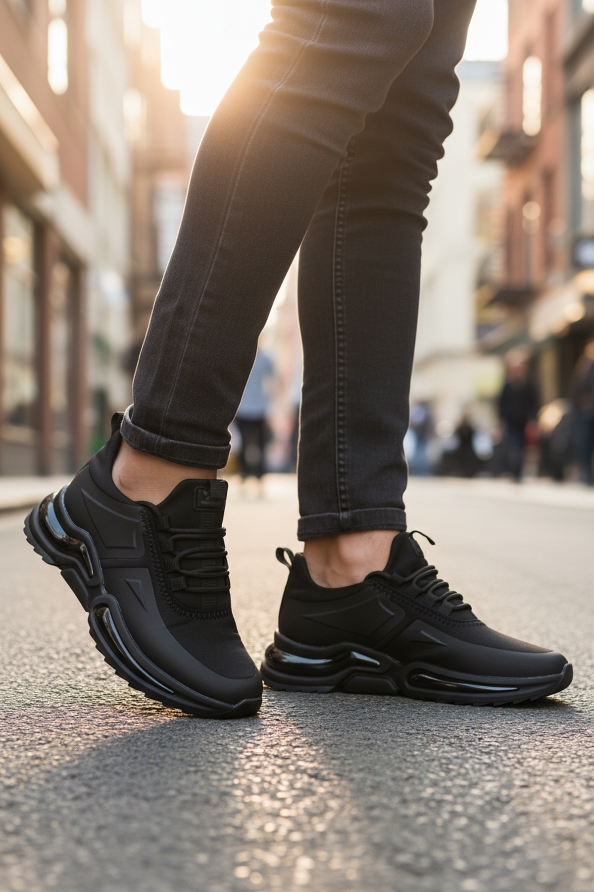 Siyah Bağcıklı Hafif Esnek Erkek Spor Ayakkabı Than 836 M - Görsel 4