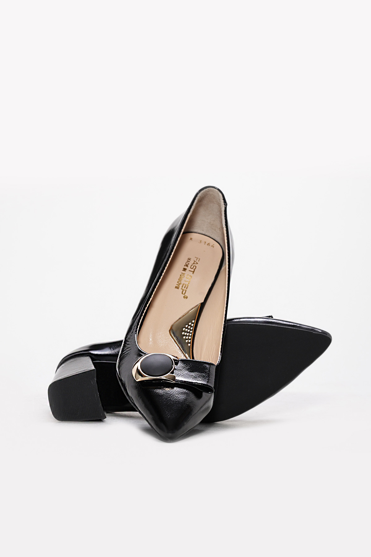 Hakiki Deri Kadın Kalın Topuklu Ayakkabı 215ZA3164 - Görsel 4