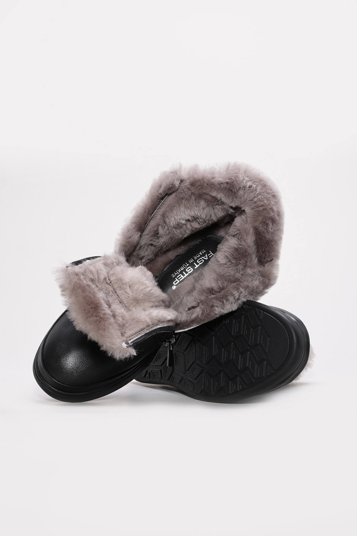 Hakiki Deri Kürklü Kadın Klasik Bot 411KZA995 - Görsel 4