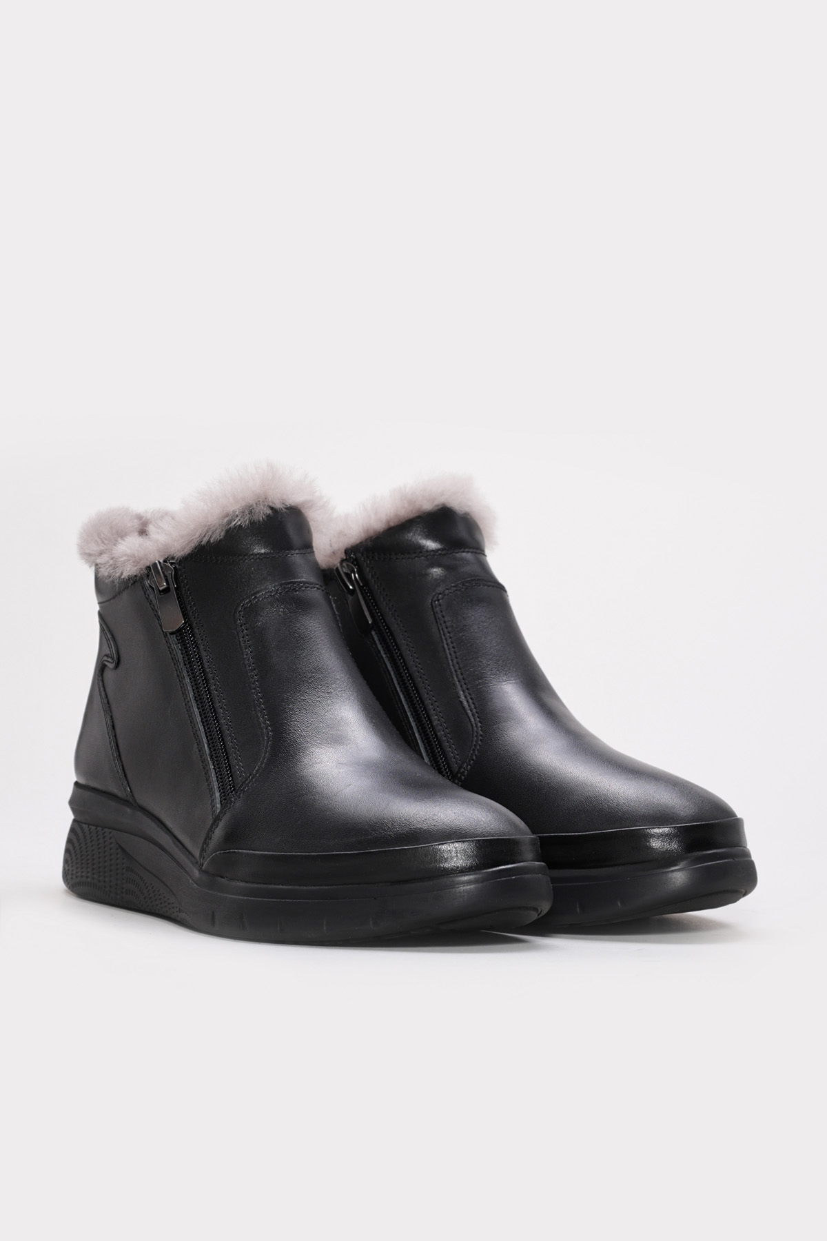 Hakiki Deri Kürklü Kadın Klasik Bot 411KZA995 - Görsel 5