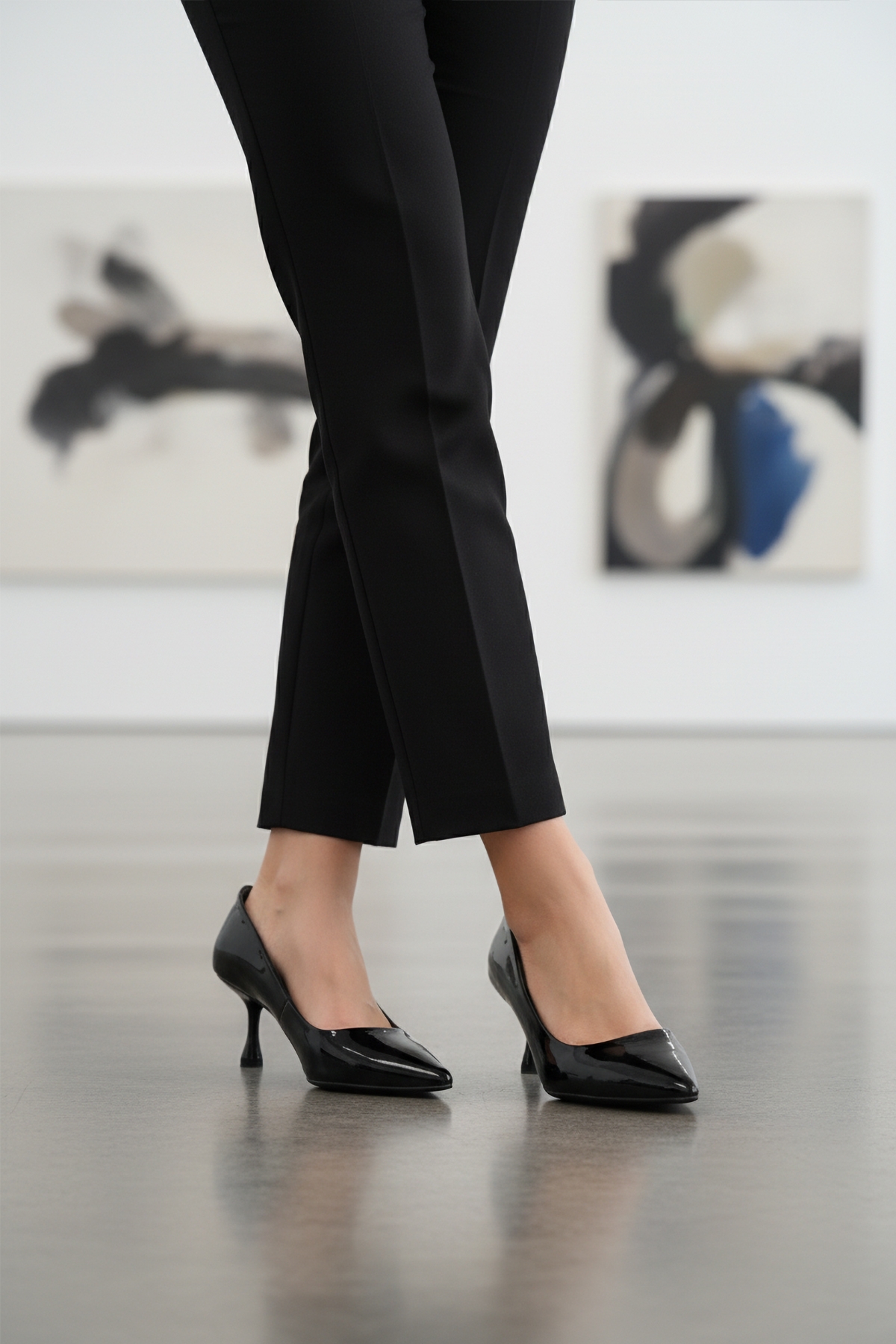 Aspor Siyah Rugan Kadın Topuklu Ayakkabı - Görsel 4