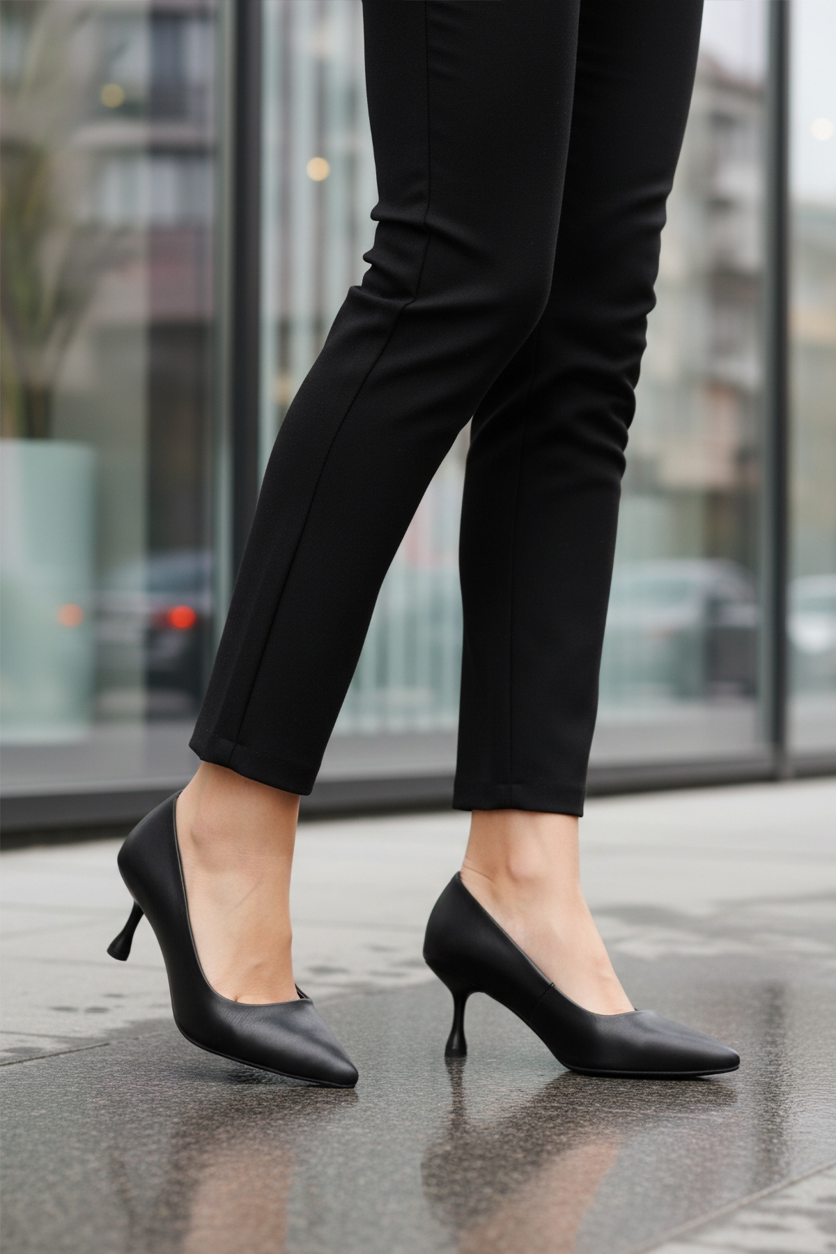 Aspor Siyah Kadın Topuklu Ayakkabı - Görsel 4